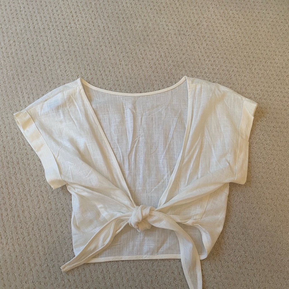 Princess Polly White Linen Coverup